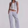 13 Pantalones de chándal Monster Joggers de corte acampanado en gris jaspeado