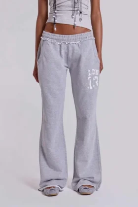 13 Pantalones de chándal Monster Joggers de corte acampanado en gris jaspeado