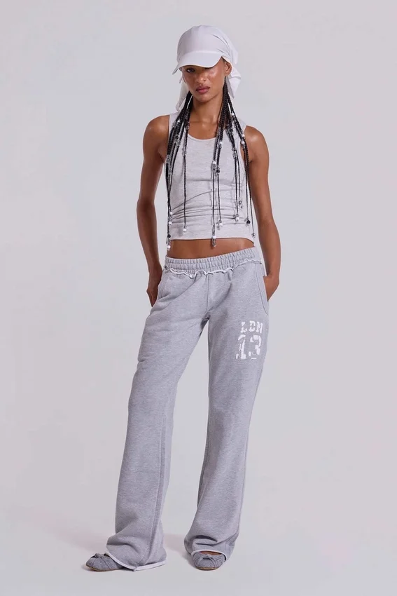 13 Pantalones de chándal Monster Joggers de corte acampanado en gris jaspeado