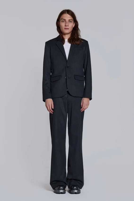 Blazer Libertine de corte entallado con rayas finas