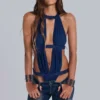 Body con aberturas 6AM en color azul medianoche
