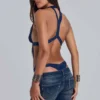 Body con aberturas 6AM en color azul medianoche