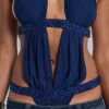 Body con aberturas 6AM en color azul medianoche
