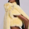 Bolero de piel sintética 2 en 1 «Saskia» en amarillo