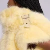 Bolero de piel sintética 2 en 1 «Saskia» en amarillo