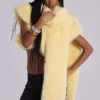 Bolero de piel sintética 2 en 1 «Saskia» en amarillo