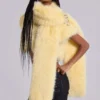 Bolero de piel sintética 2 en 1 «Saskia» en amarillo