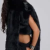 Bolero de piel sintética 2 en 1 «Saskia» en negro