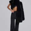 Bolero de piel sintética 2 en 1 «Saskia» en negro