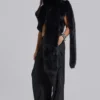 Bolero de piel sintética 2 en 1 «Saskia» en negro