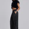 Bolero de piel sintética 2 en 1 «Saskia» en negro