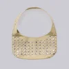 Bolso de cuero con tachuelas «Osmium» en color crema