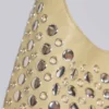 Bolso de cuero con tachuelas «Osmium» en color crema