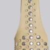 Bolso de cuero con tachuelas «Osmium» en color crema