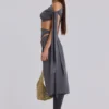 Bolso de cuero con tachuelas «Osmium» en color crema