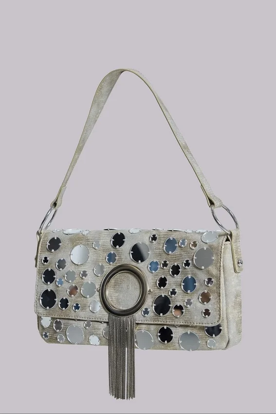 Bolso de hombro «Chara» con espejos metalizados