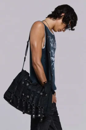 Bolso tipo cartera de denim recubierto «Drummer»
