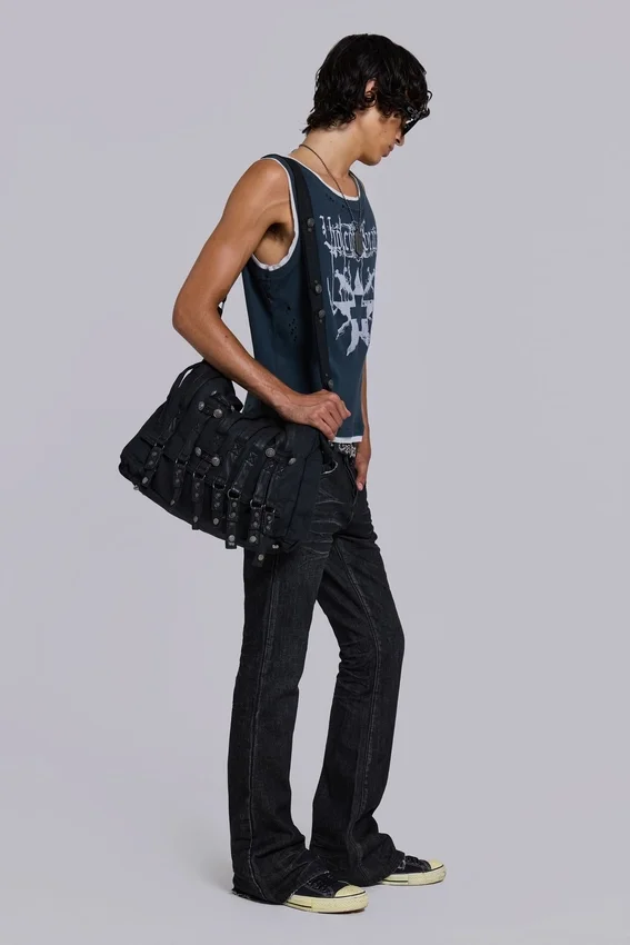 Bolso tipo cartera de denim recubierto «Drummer»