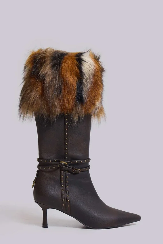 Botas de tacón con piel sintética «Fauna»