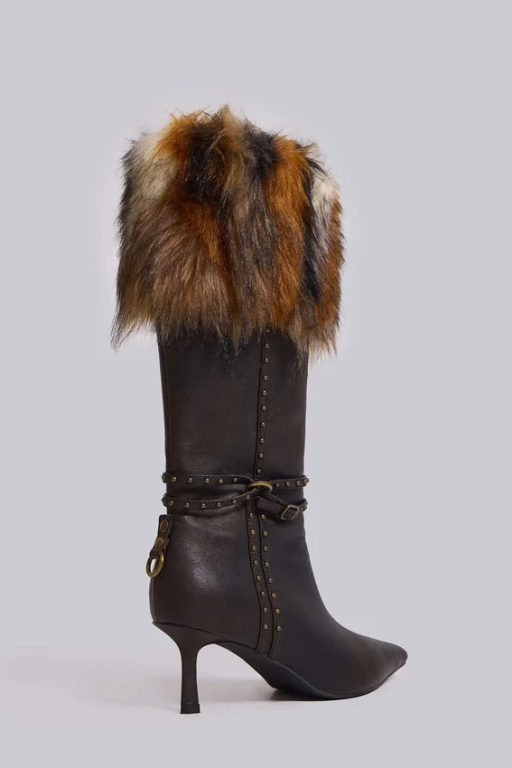 Botas de tacón con piel sintética «Fauna»