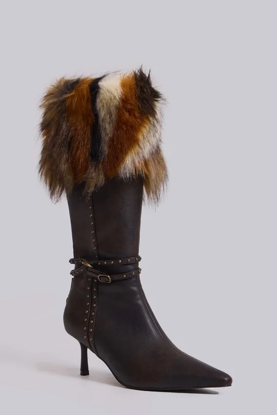 Botas de tacón con piel sintética «Fauna»