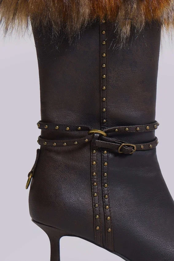 Botas de tacón con piel sintética «Fauna»