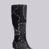 Botas hasta la rodilla con tachuelas «Shadow»