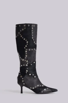 Botas hasta la rodilla con tachuelas «Shadow»
