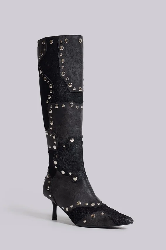 Botas hasta la rodilla con tachuelas «Shadow»