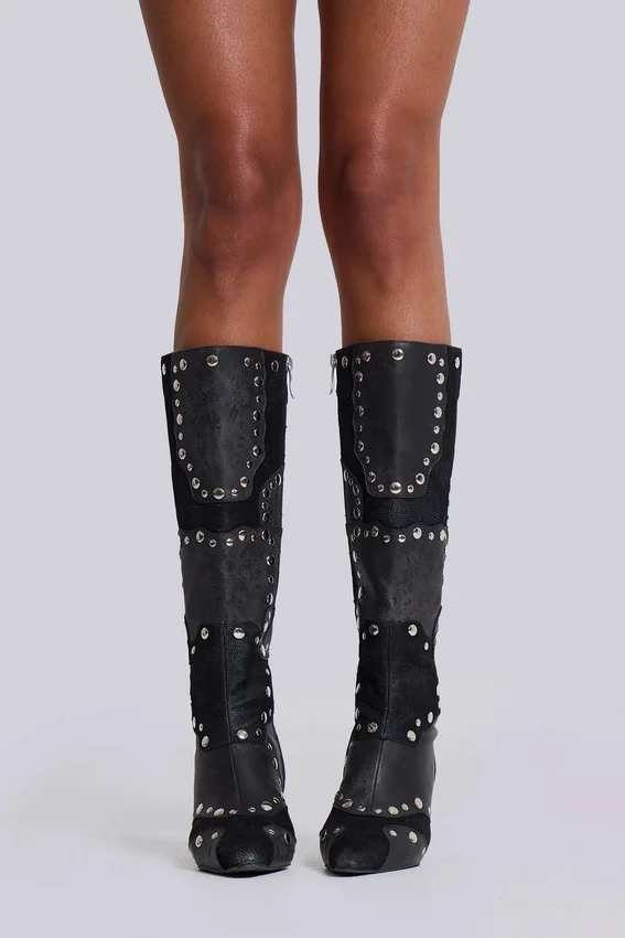 Botas hasta la rodilla con tachuelas «Shadow»