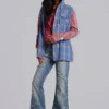 Camisa a cuadros con capucha y botones