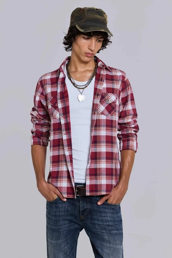 Camisa entallada a cuadros «Vacation»