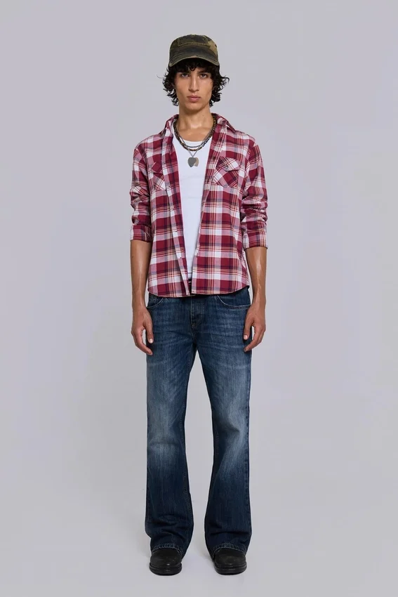 Camisa entallada a cuadros «Vacation»
