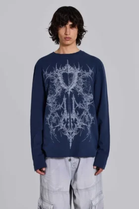 Camiseta azul marino «Kasper Digi Waffle»