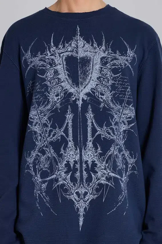 Camiseta azul marino «Kasper Digi Waffle»