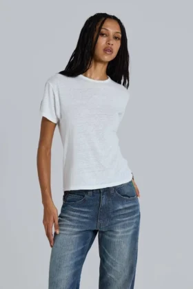 Camiseta blanca de tejido slub