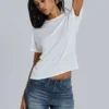 Camiseta blanca de tejido slub