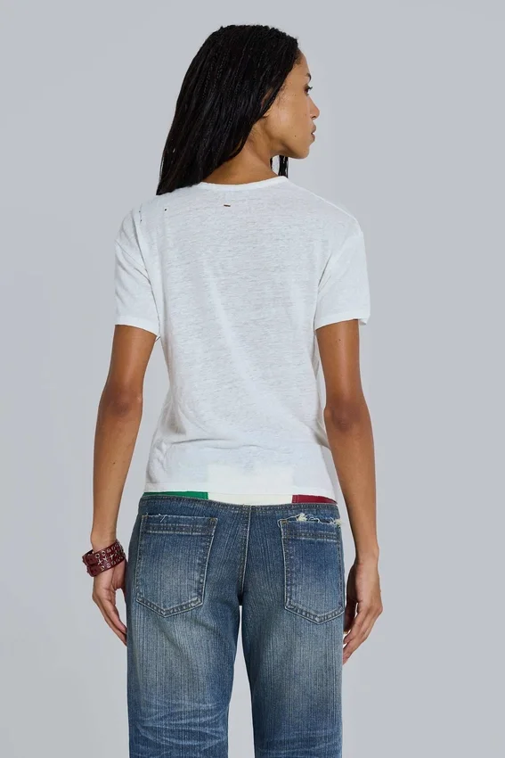 Camiseta blanca de tejido slub