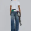 Camiseta blanca de tejido slub