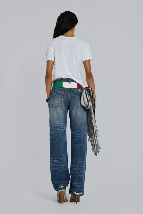 Camiseta blanca de tejido slub
