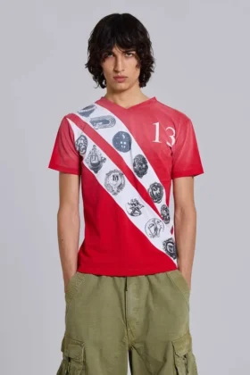 Camiseta con cuello en V «Crest»