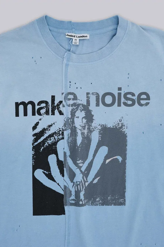 Camiseta corta con costuras «Make Noise»