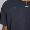Camiseta corta «Moth» en negro desgastado