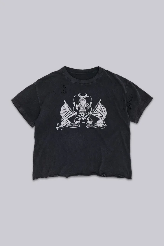 Camiseta corta «National» desgastada de Rock Revival