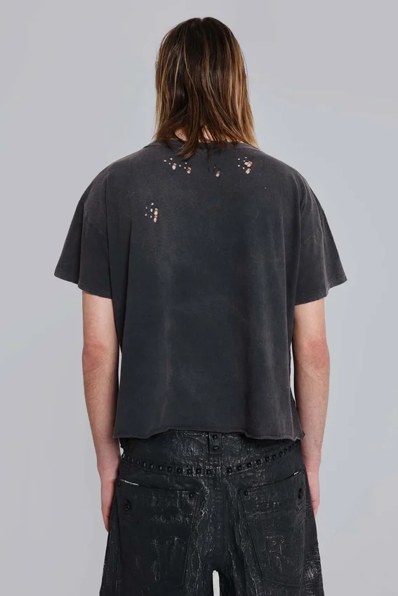 Camiseta corta «National» desgastada de Rock Revival