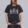 Camiseta corta «National» desgastada de Rock Revival