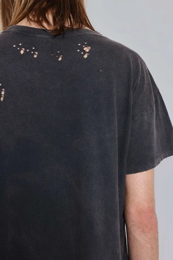 Camiseta corta «National» desgastada de Rock Revival