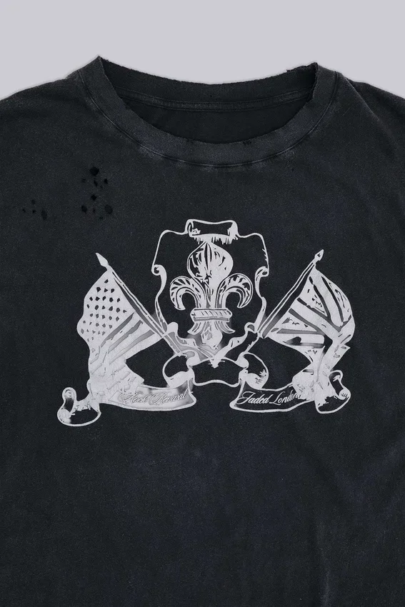 Camiseta corta «National» desgastada de Rock Revival