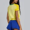 Camiseta corta vintage «Amerela» con estampado aerografiado