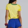 Camiseta corta vintage «Amerela» con estampado aerografiado